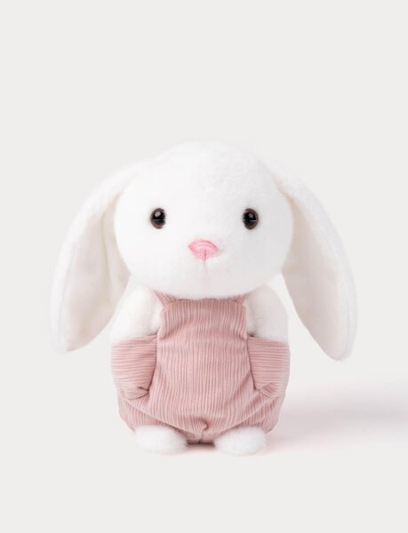 Teddykompaniet minkštas žaislas 22cm, Bunny with Dungarees White - Teddykompaniet