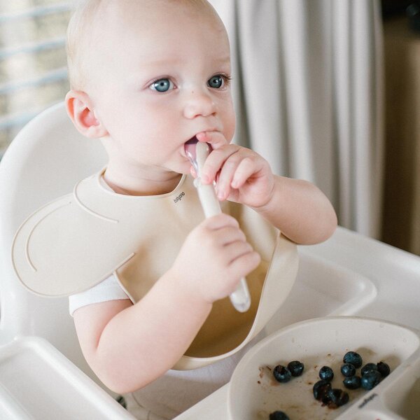 BabyOno silicone flexible spoon Beige - BabyOno