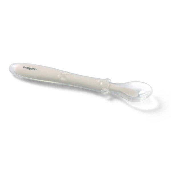 BabyOno silicone flexible spoon Beige - BabyOno