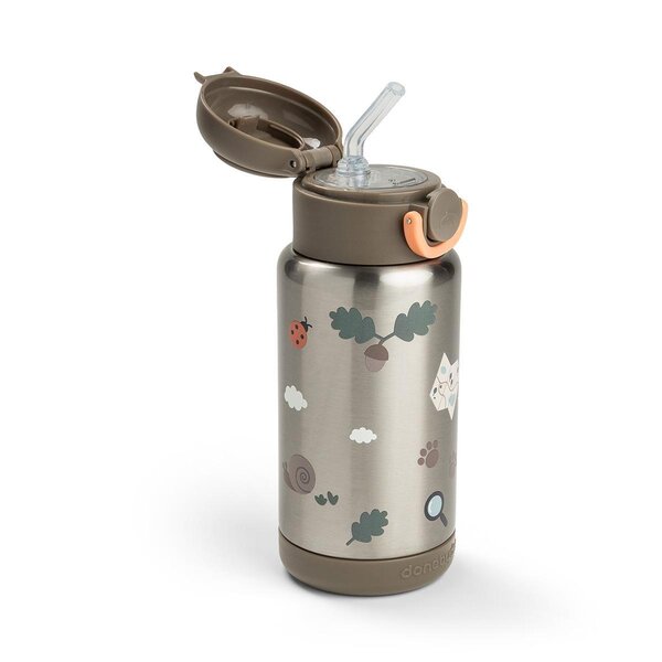 Done by Deer Insulated straw bottle Tiny trails 340ml Sand - Done by Deer