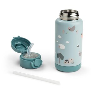 Done by Deer Insulated straw bottle Tiny farm 340ml Blue - Nuvita