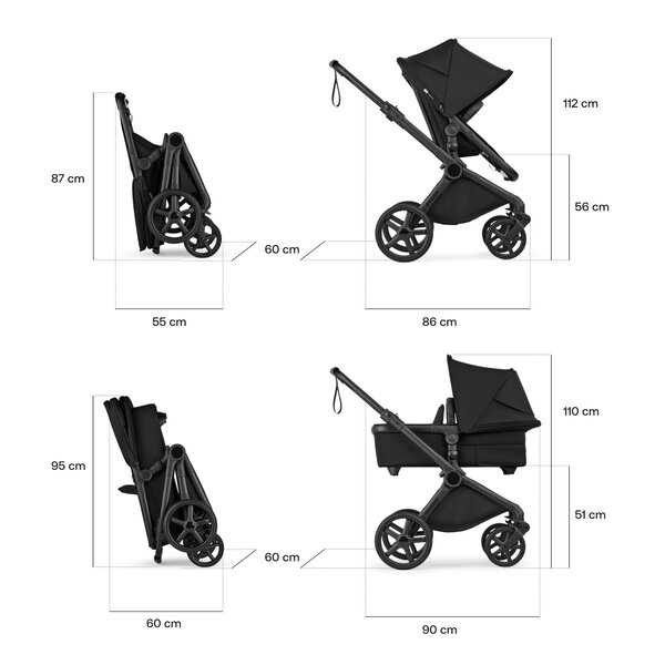 Bugaboo Cub 2in1 stroller set Black/Forest Green - Bugaboo