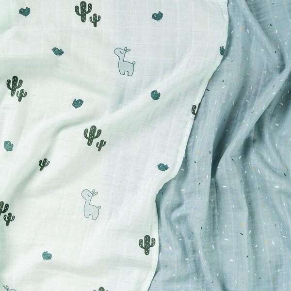 Done by Deer burp cloth 2-pack Lalee Blue - Done by Deer