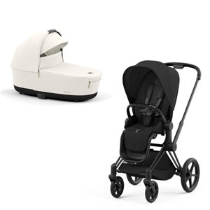Cybex Priam V4 stroller set Off White-Sepia Black, Frame Matt Black - Cybex