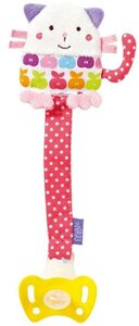 Fehn Cuddlefriend cat with pacifier ring lila Happiness - Elodie Details